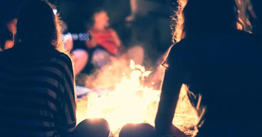 Campfire Stories using QuickSurvive Fire Starters, QuickSurvive Fire Starters at a KOA and Jellystone Campfire, FireStarter, Camping Conversation