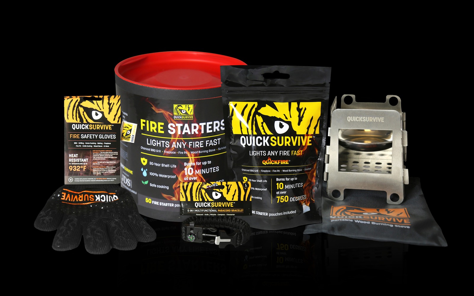 QuickSurvive Fire starters - Formerly QuickFire - The Most Versatile Fire Starters - Outdoors Forest and Camping - Stock up for summer now on your favorite fire starters and camping bundles