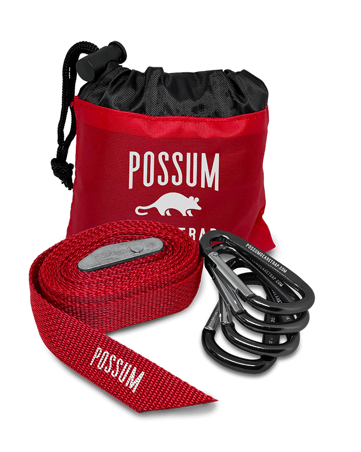 possum gearstrap for camping backpacking best way to hold gear in the woods, at a campsite or campground near you