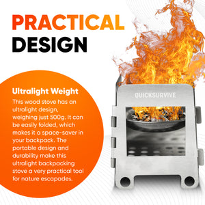 Portable Mini Foldable Wood Burning Survival Stove