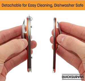 4-in-1 Pocket Camping Utensil Tool Stainless Steel Fork, Knife, Spoon, Bottle Opener