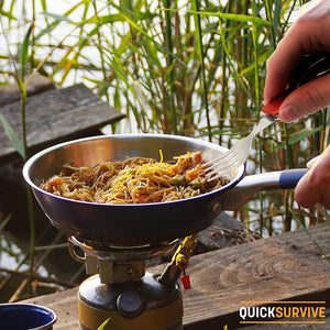 4-in-1 Pocket Camping Utensil Tool Stainless Steel Fork, Knife, Spoon, Bottle Opener